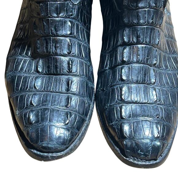 Men's imitation Black Alligator Boots size 11 D - Picture 2 of 10